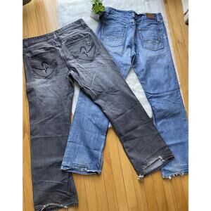 Bundle Men's Bootcut Jeans - Two Pairs, Blue and Gray